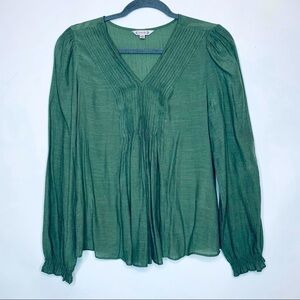 Nanette Lepore prairie Sage Pintucked V Neck Top